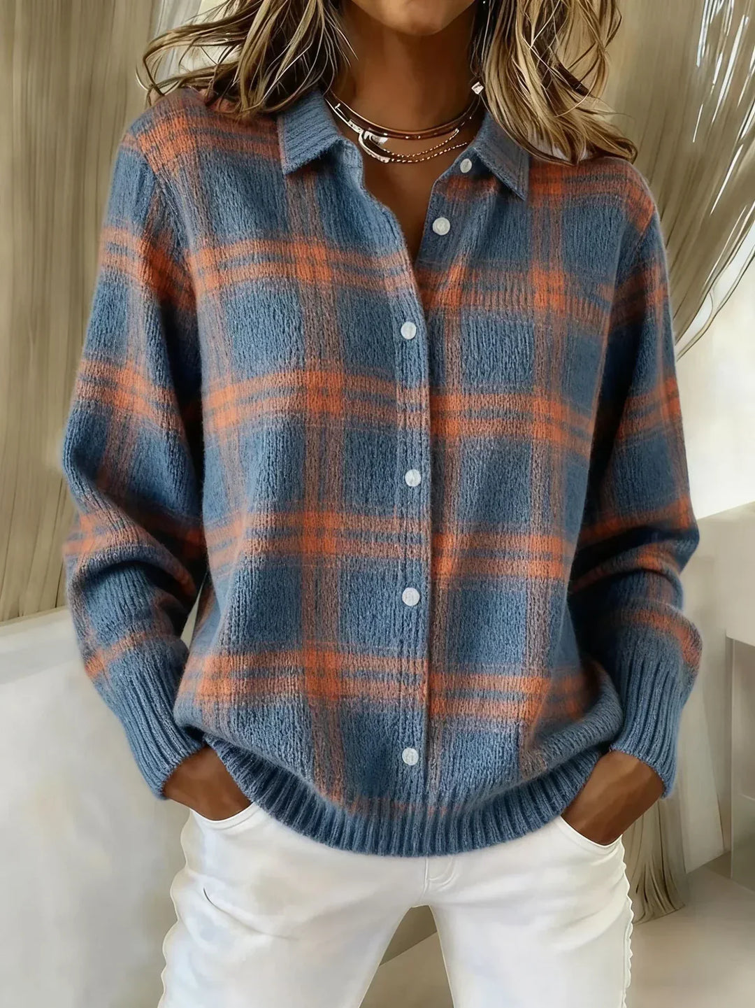 Sarani - Cardigan Comodo a Maniche Lunghe