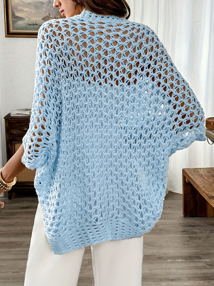 Etleva - Elegante Cardigan Traforato Con Maniche A Pipistrello