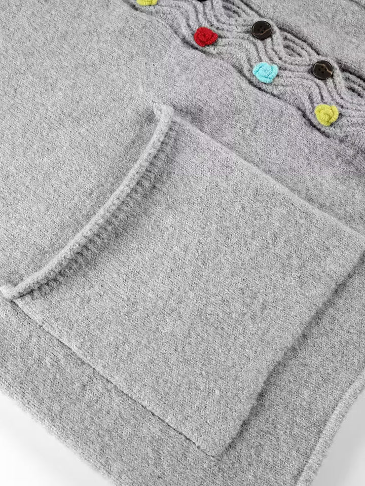 Kynza - Cardigan Sovradimensionato Con Bottoni Colorati Sul Davanti