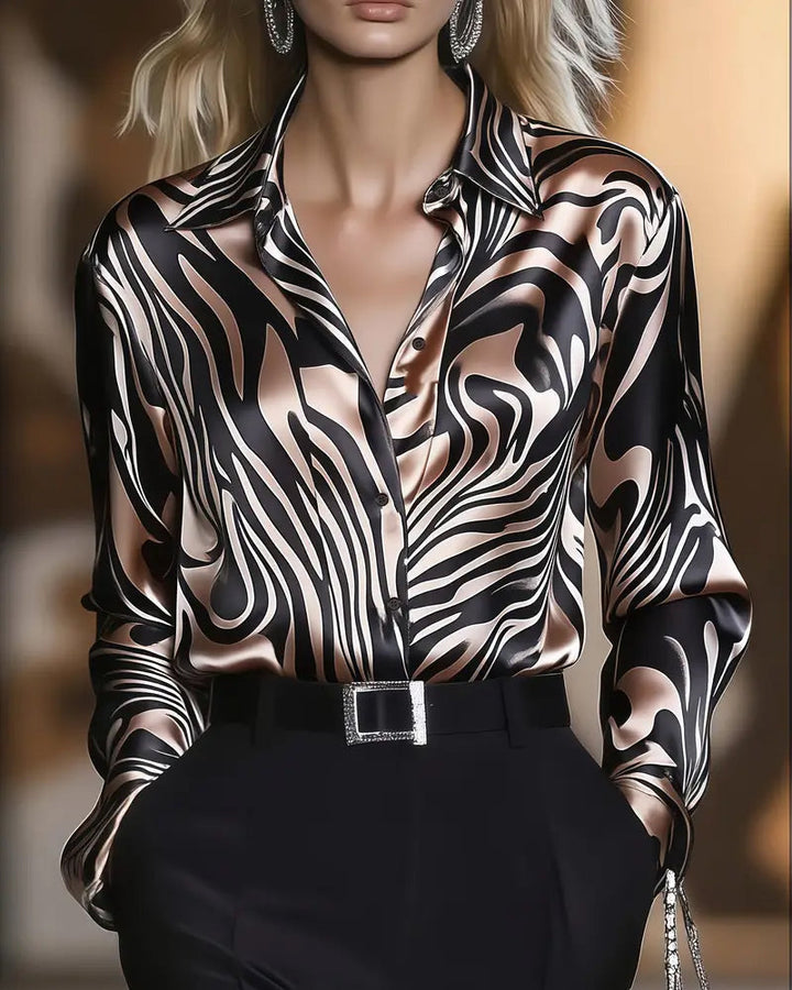Luziana - Elegante Camicia Con Stampa Zebrata