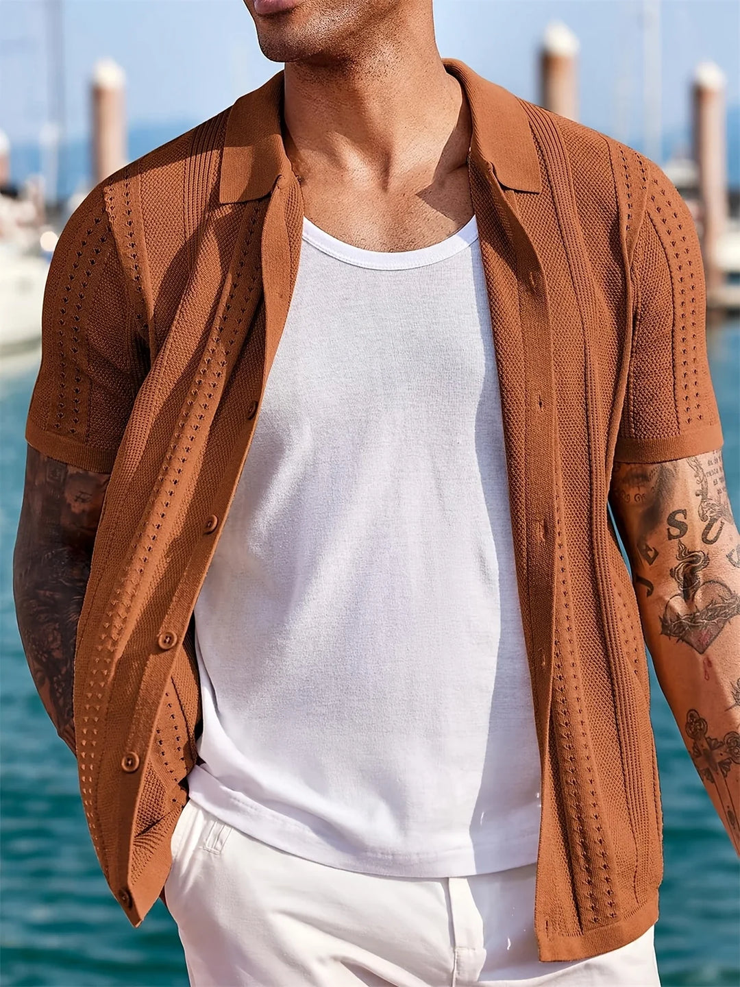 Semyon - Camicia Lavorata A Maglia Con Motivo Intricato Alla Moda