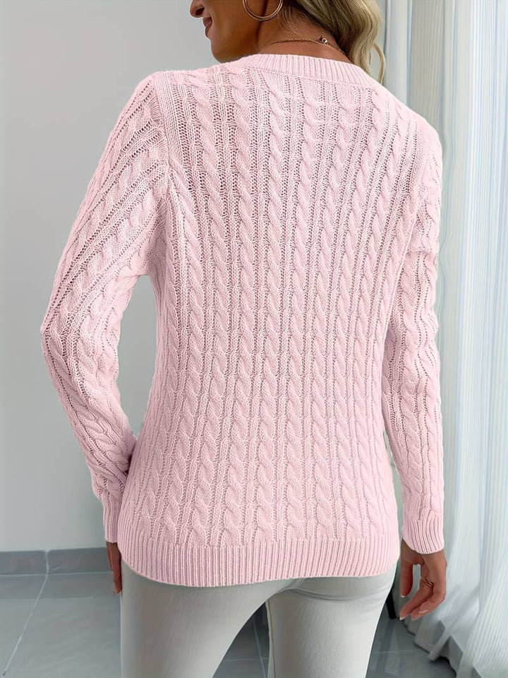 Zivah - Elegante Maglione a Coste Con Scollo a V