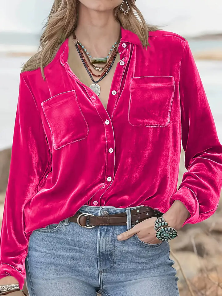 Geanie - Camicia a Maniche Lunghe Con Tasche Frontali