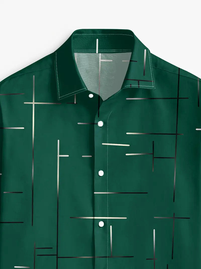 Nerio - Camicia a Maniche Lunghe Con Stampa Geometrica