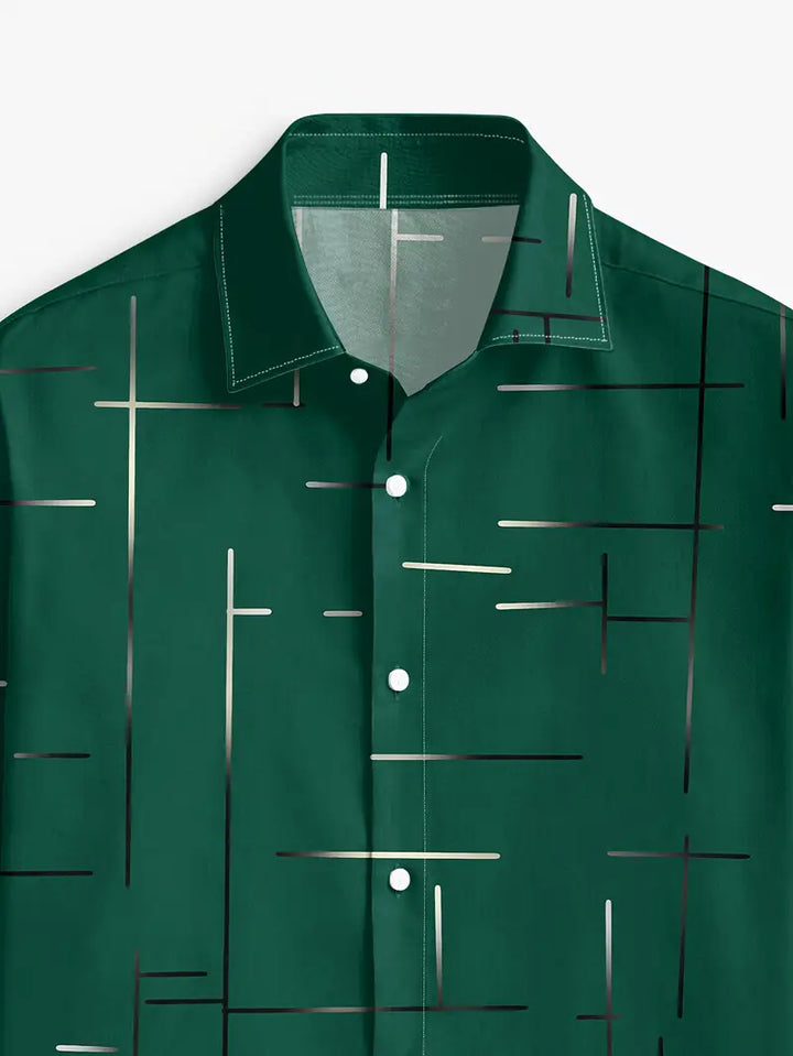 Nerio - Camicia a Maniche Lunghe Con Stampa Geometrica