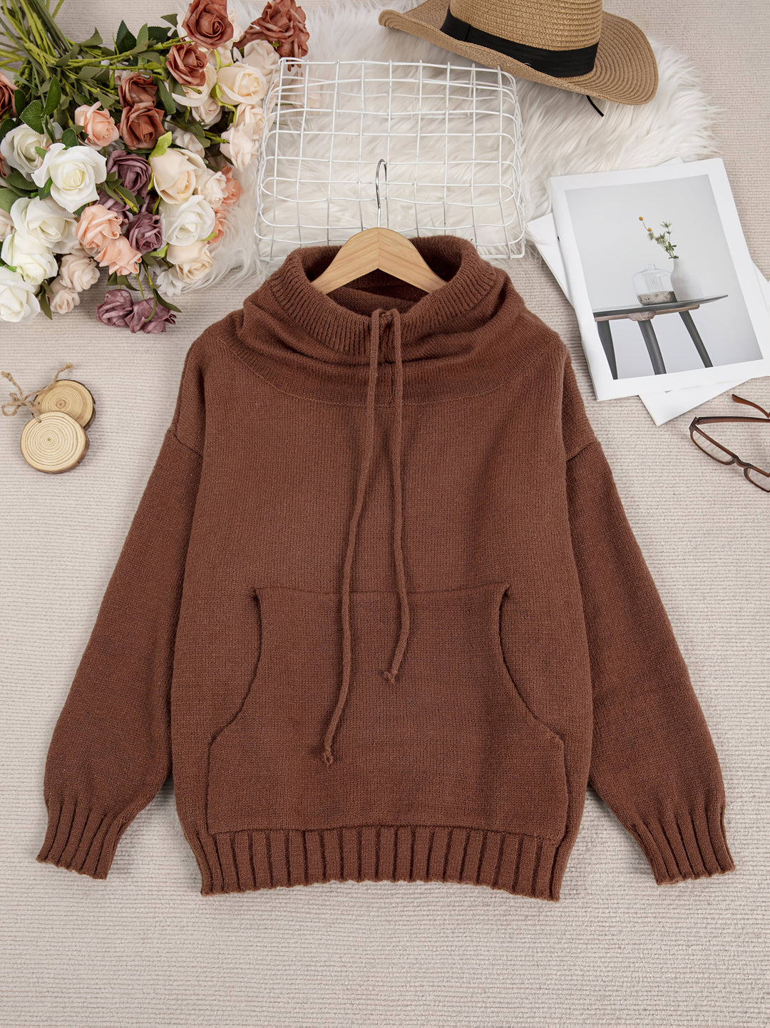 Zelina - Maglione a Maniche Lunghe Con Tasca