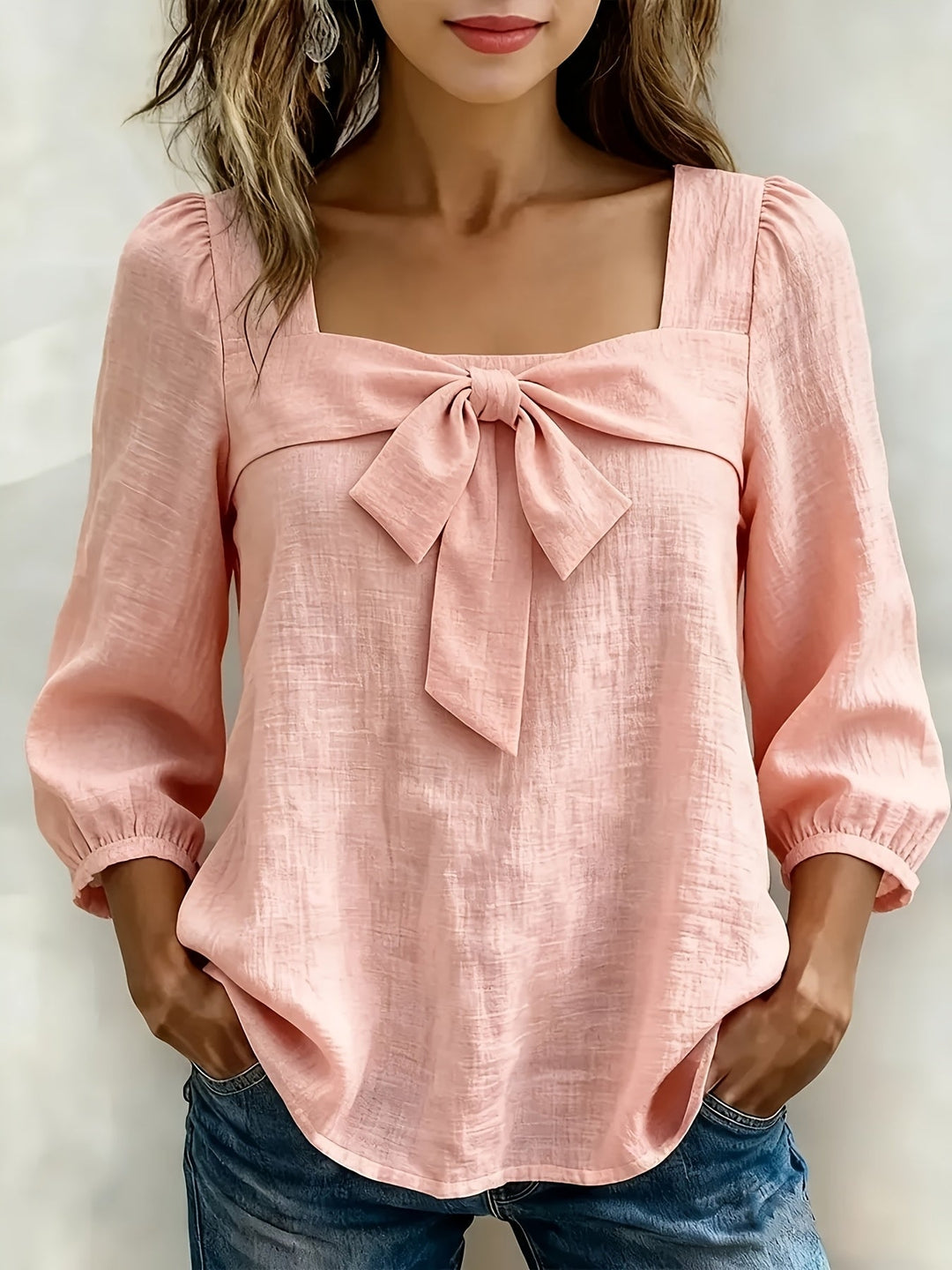 Monnie - Camicia Estiva Casual Con Fiocco
