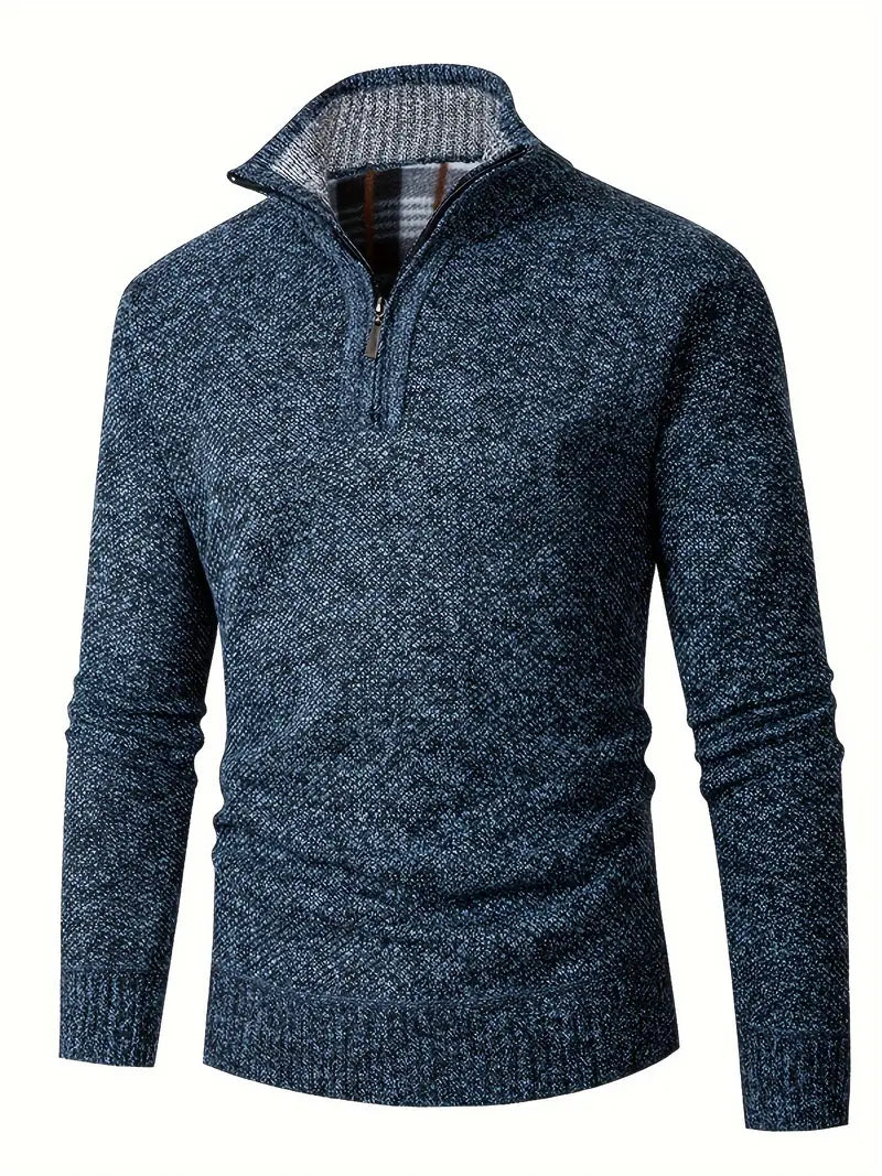 Ingram - Maglione Casual Con Collo Alto e Zip a Un Quarto