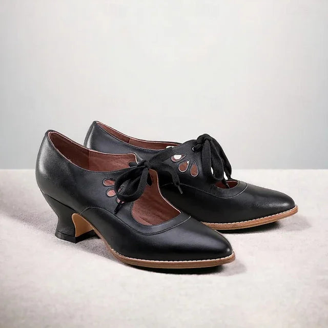 Zydrune - Décolleté Vintage in Pelle Con Tacco Alto