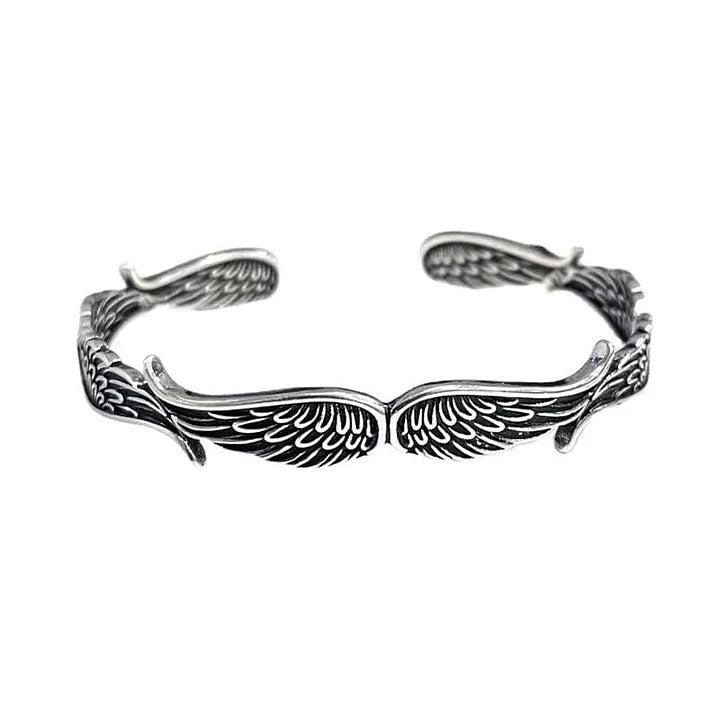 Maynard - Bracciale vintage con ali d'angelo in Argento
