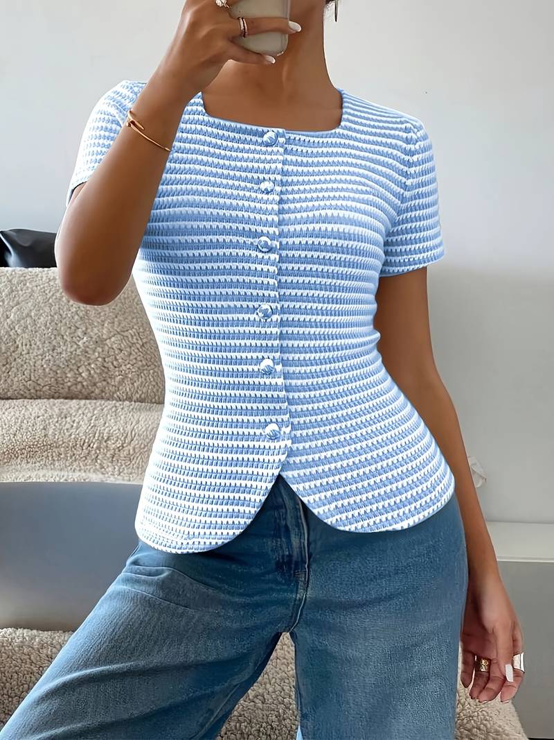 Airam - Camicia Con Scollo Quadrato E Apertura Sul Davanti