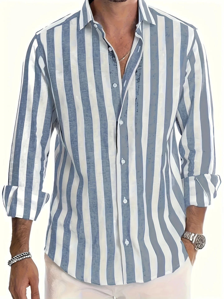 George - Elegante Camicia a Maniche Lunghe a Righe