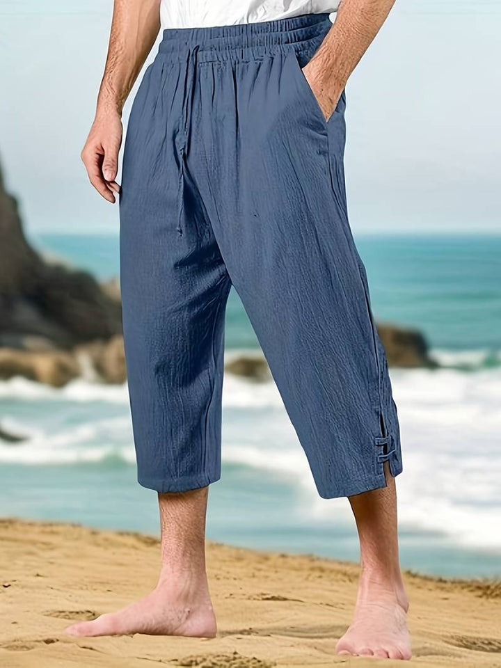Eksteen - Pantaloni Casual in Lino Con Tasche Multiple