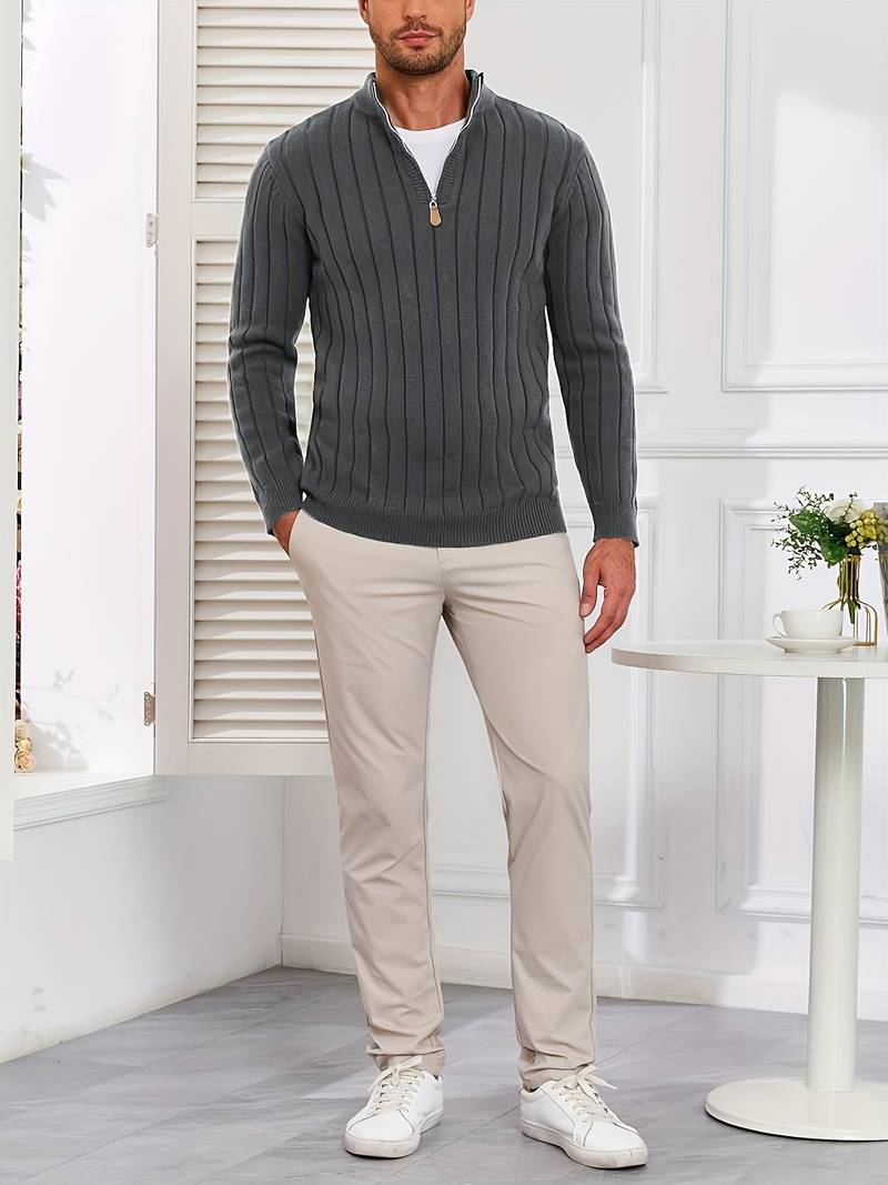 Yedidya - Maglione Casual a Maniche Lunghe Lavorato a Maglia