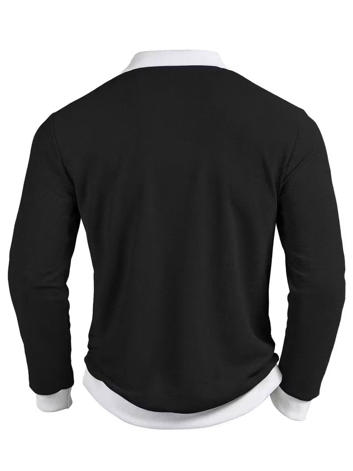 Gennady - Camicia In Maglia Waffle Testurizzata Con Colletto a Contrasto