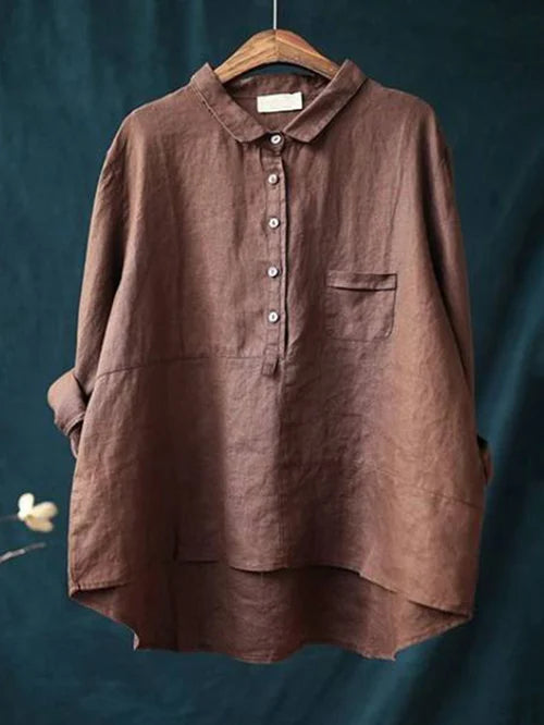 Winona - Camicia a Maniche Lunghe con Tasca Frontale e Bottoni