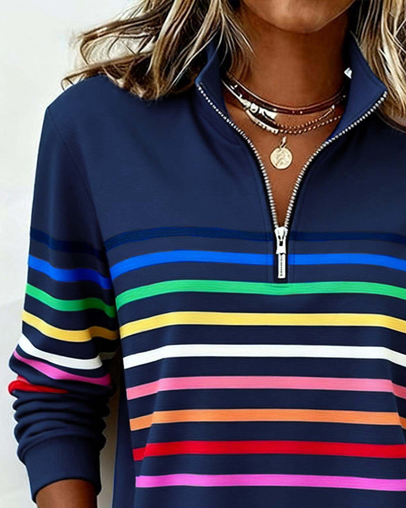 Uschi - Elegante Maglione Con Zip a Un Quarto