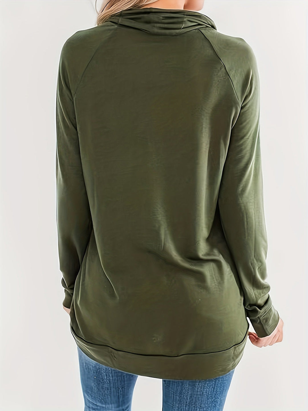 Tansholpan - Turtleneck Long Sleeve Hooded Sweater