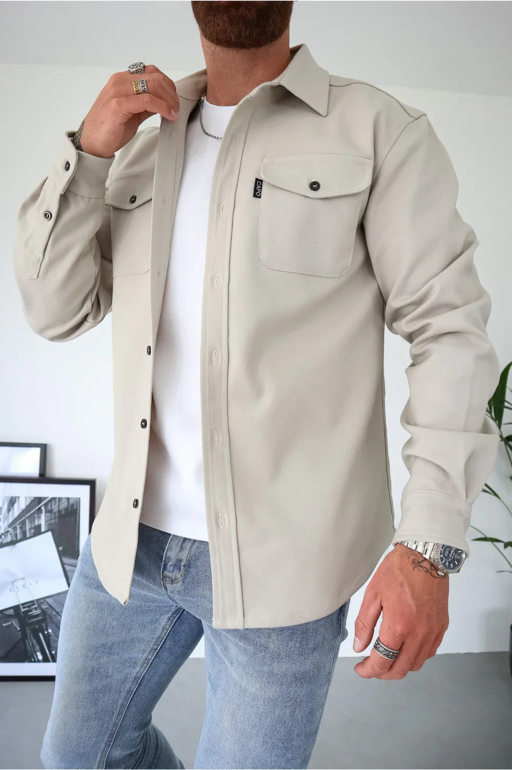 Dewid - Camicia con Bottoni e Tasche Frontali