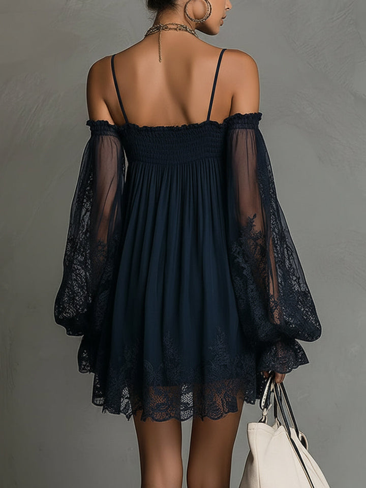 Charity - Abito in Pizzo con Spalle Scoperte