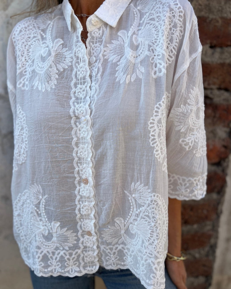 Lorrie - Camicetta Chic In Pizzo Ricamato