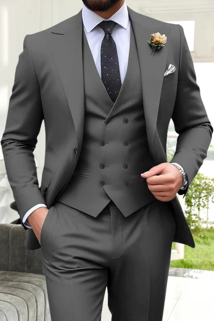Gremist - Abiti a Tre Pezzi Slim Fit Con Revers a Lancia