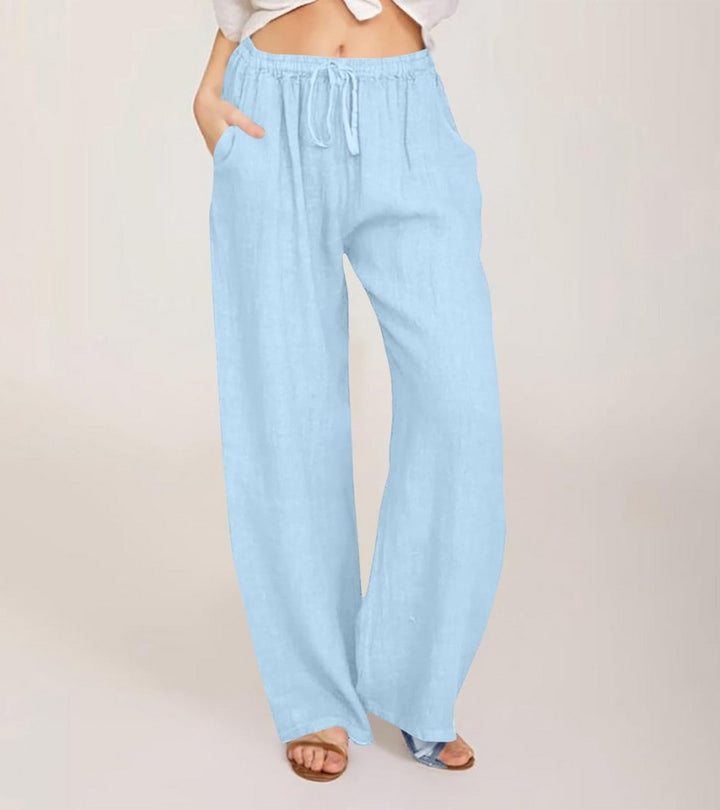 Maialen - Pantaloni Larghi In Lino Per l'estate