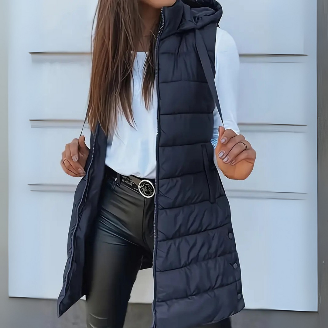 Maurina - Gilet Puffer Lungo Senza Maniche Casual