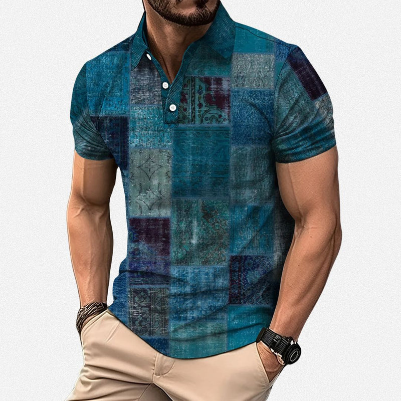 Gasan - Polo a Maniche Corte Multicolore Camicia