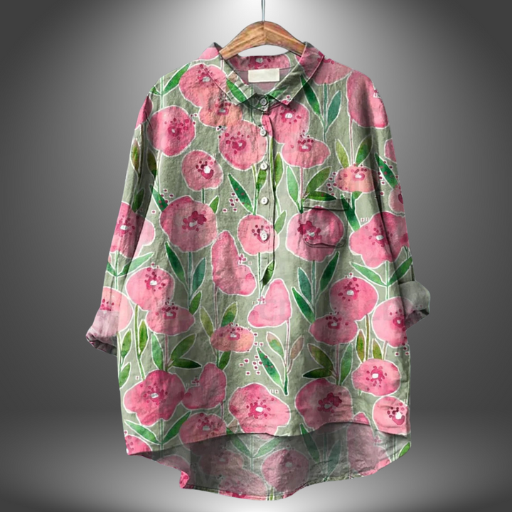 Luiza - Camicia Floreale Realizzata a Mano