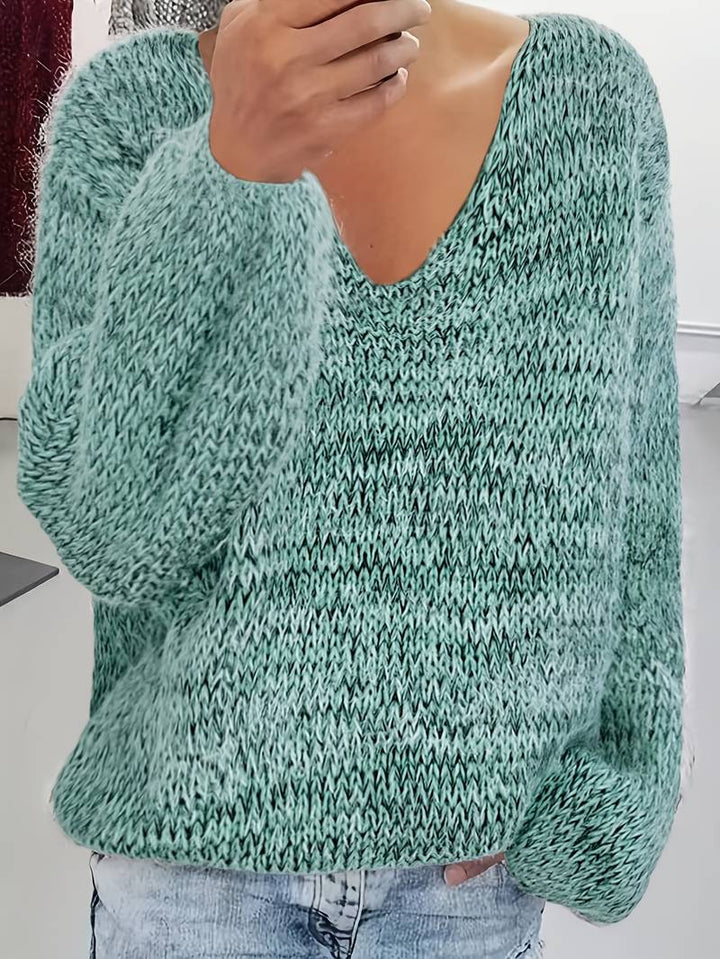 Lital - Elegante Maglione Morbido Con Scollo a V