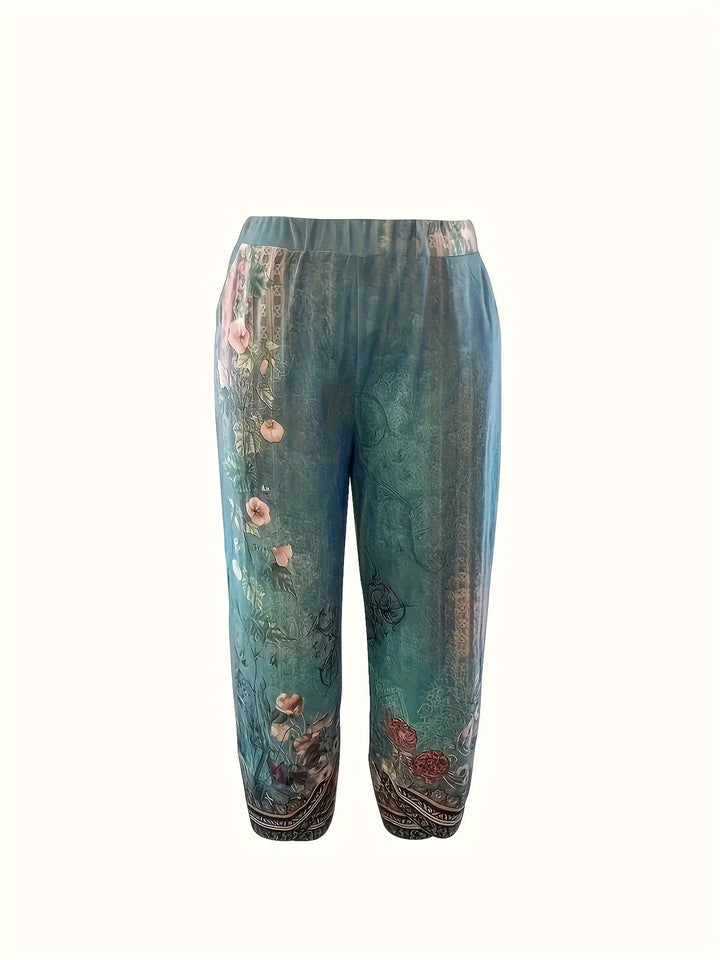Kayden - Pantaloni Capri Floreali Vintage