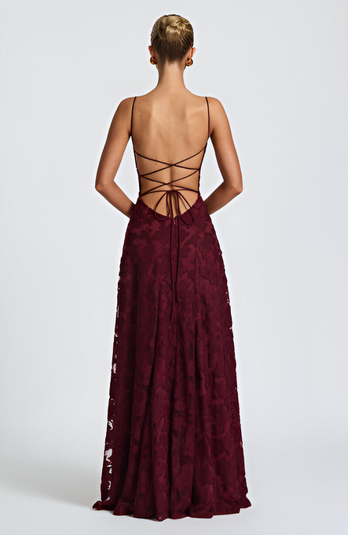 Alona - Elegante Abito Lungo Con Corsetto In Pizzo