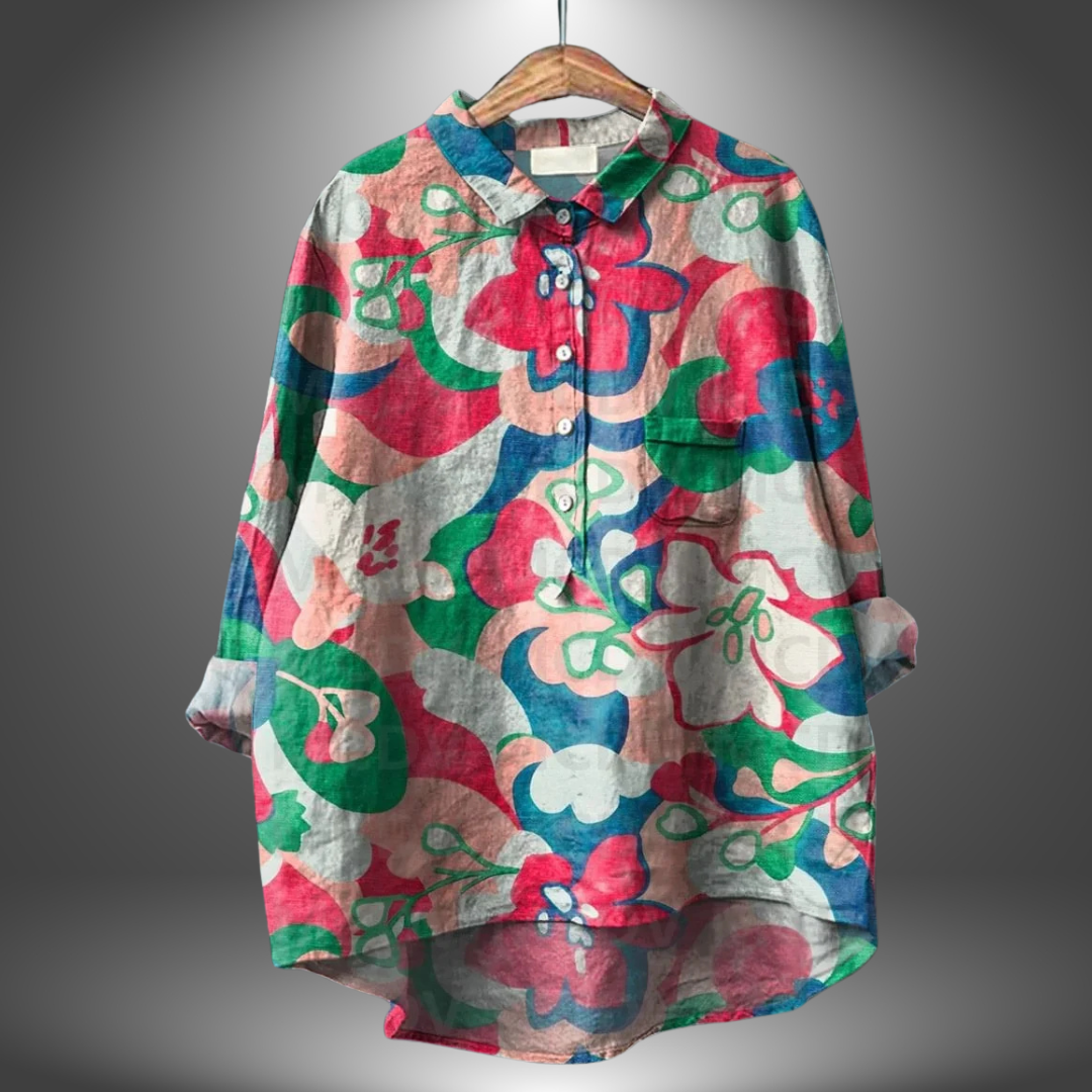 Luiza - Camicia Floreale Realizzata a Mano