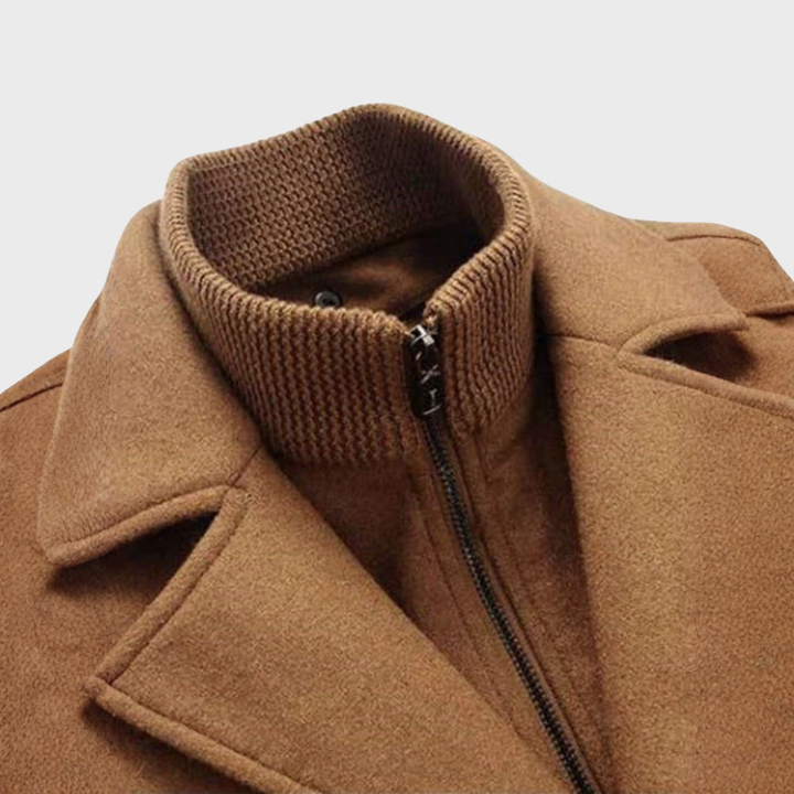 Sabron - Cappotto Trapuntato In Lana Con Zip Frontale