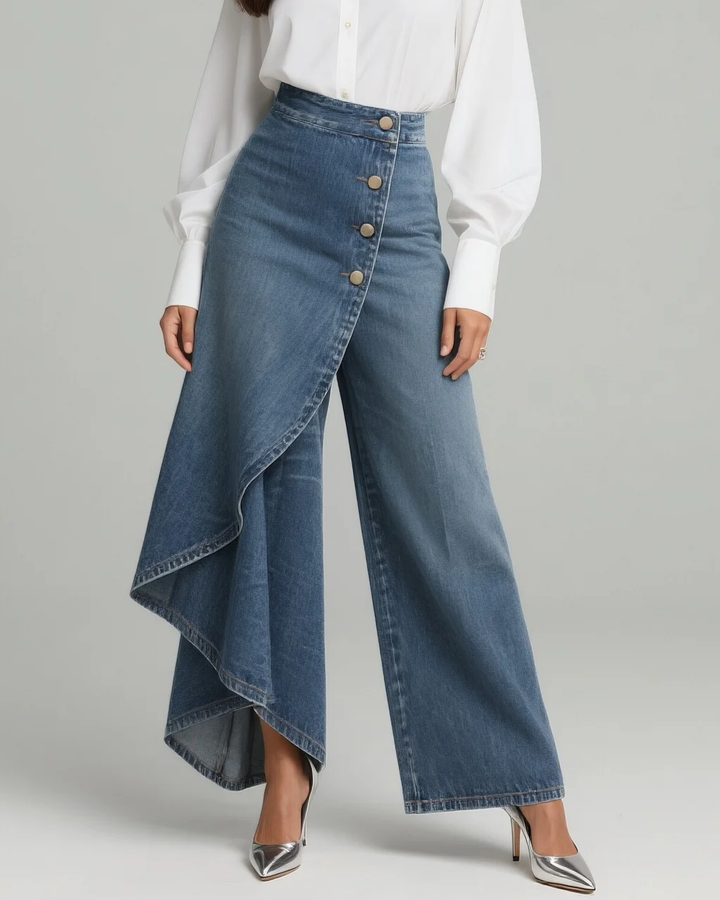 Uthpala - Jeans in Denim Con Chiusura Incrociata