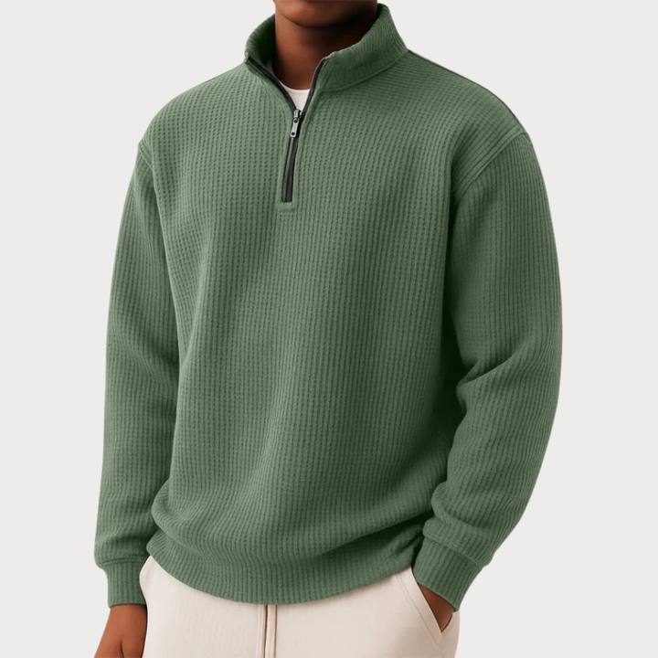 Shachar - Maglione Casual Con zip