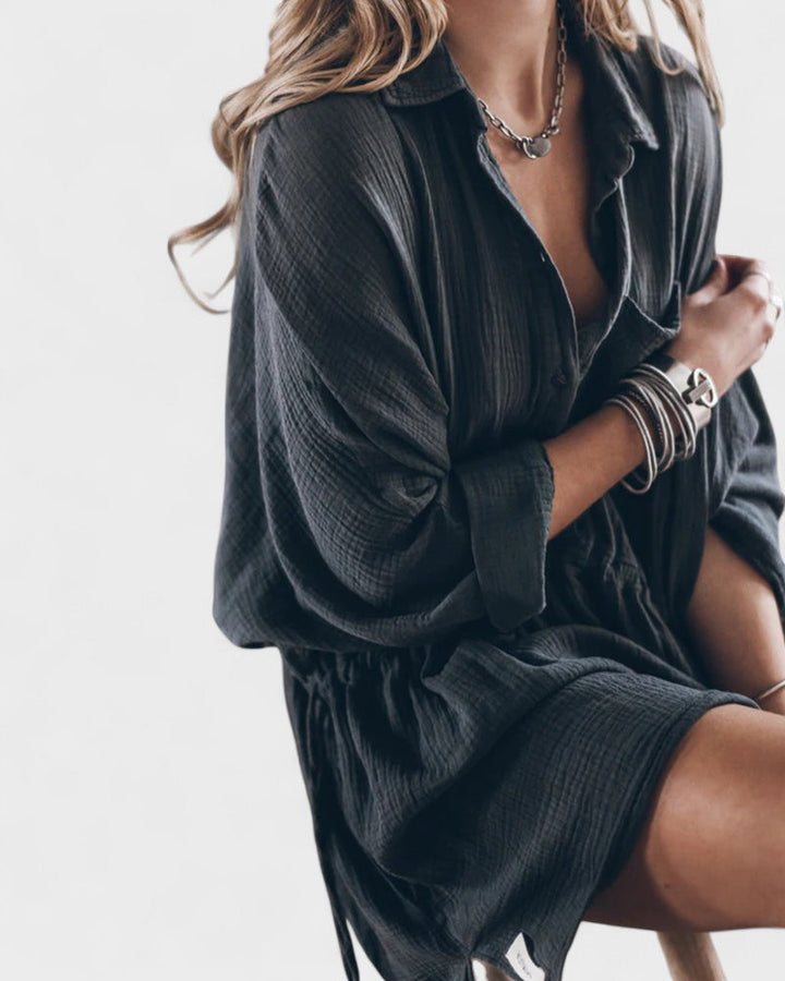 Rosina - Abito In Lino Con Tasca Frontale