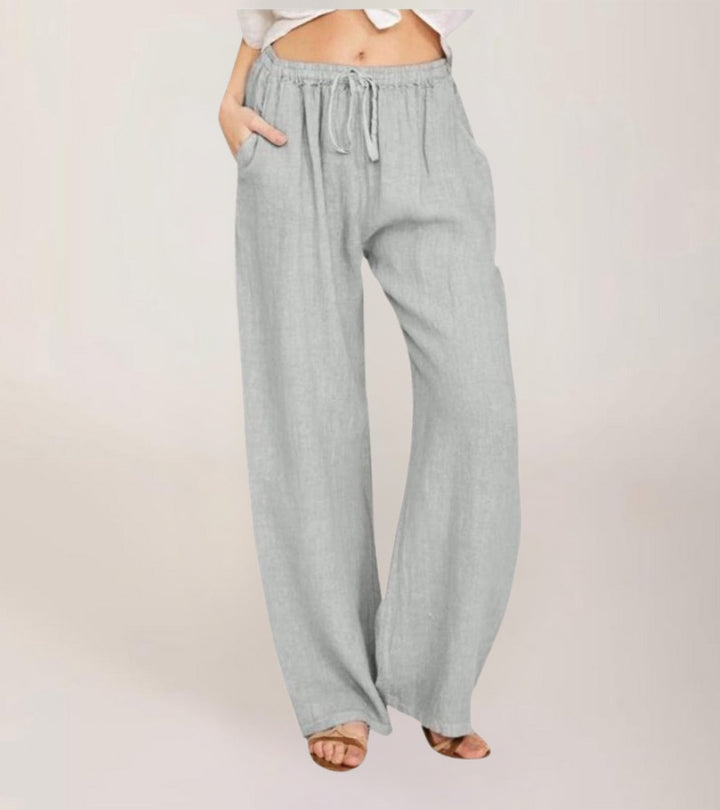 Maialen - Pantaloni Larghi In Lino Per l'estate
