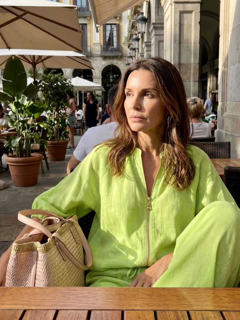 Sharina - Set Composto Da Camicetta Con Zip E Pantaloni a Gamba Larga
