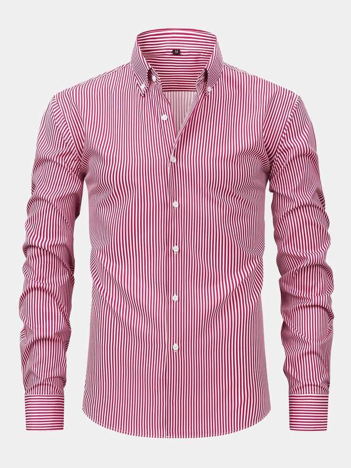 Corey - Camicia a Maniche Lunghe a Righe Con Bottoni