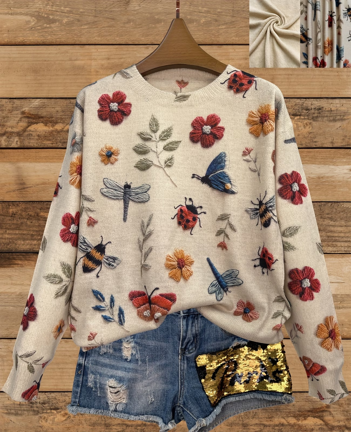 Lesa - Maglione Con Stampa Floreale E Di Insetti