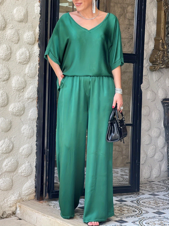 Ashlee - Elegante Completo A Due Pezzi Con Maniche Corte