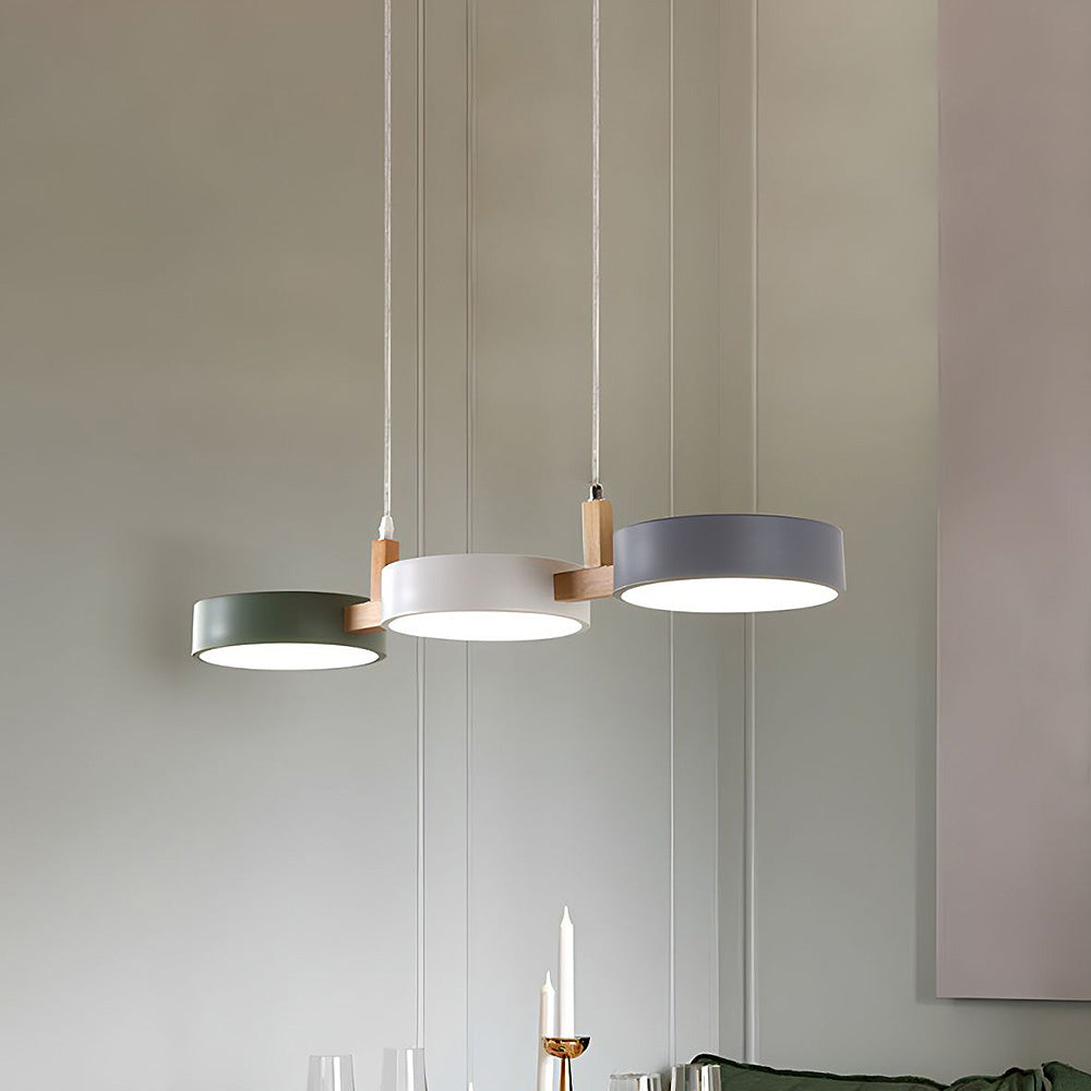 Lumévo - Cilindro Lampada a Sospensione Scandinavo Progettazione in Metallo e Legno