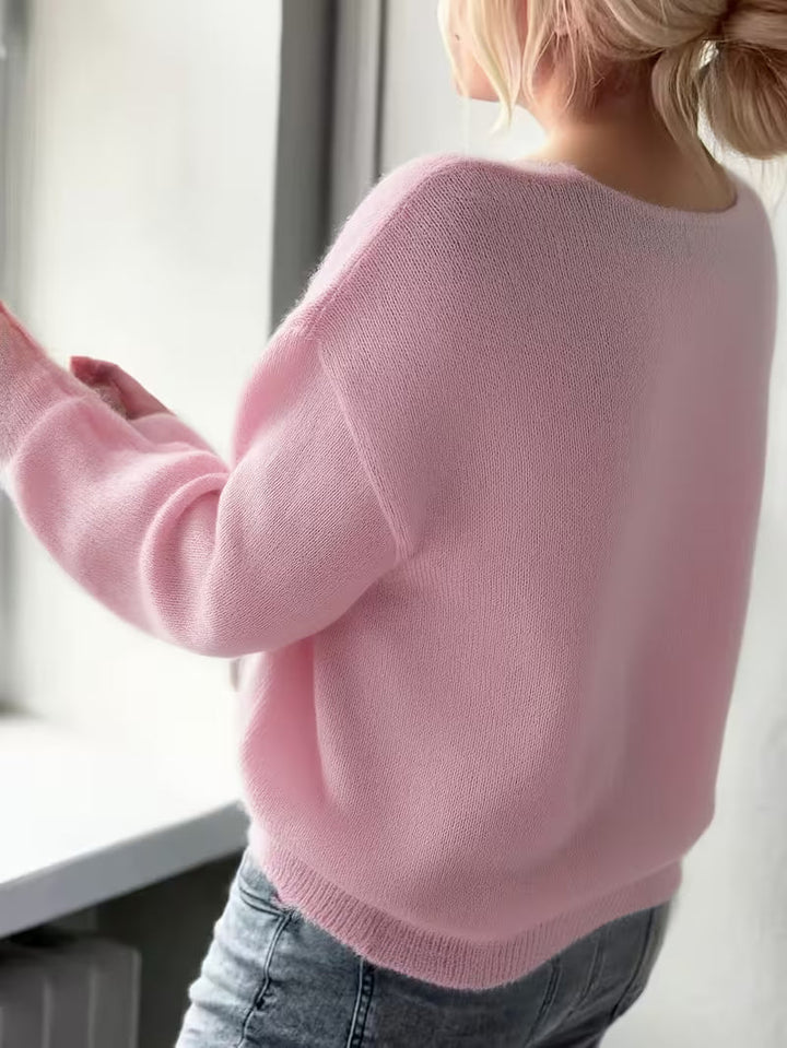 Yalitan - Maglione a Maniche Lunghe con Scollo a V