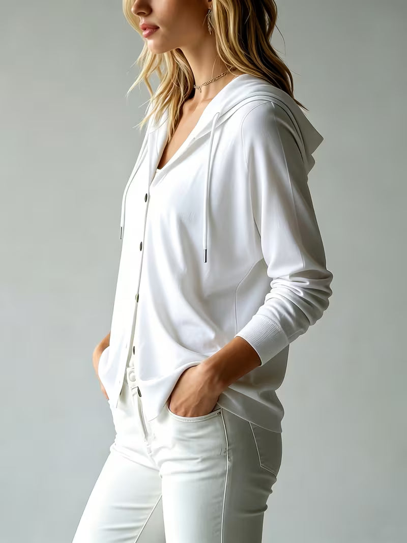 Avila - Cardigan con Cappuccio e Maniche Lunghe