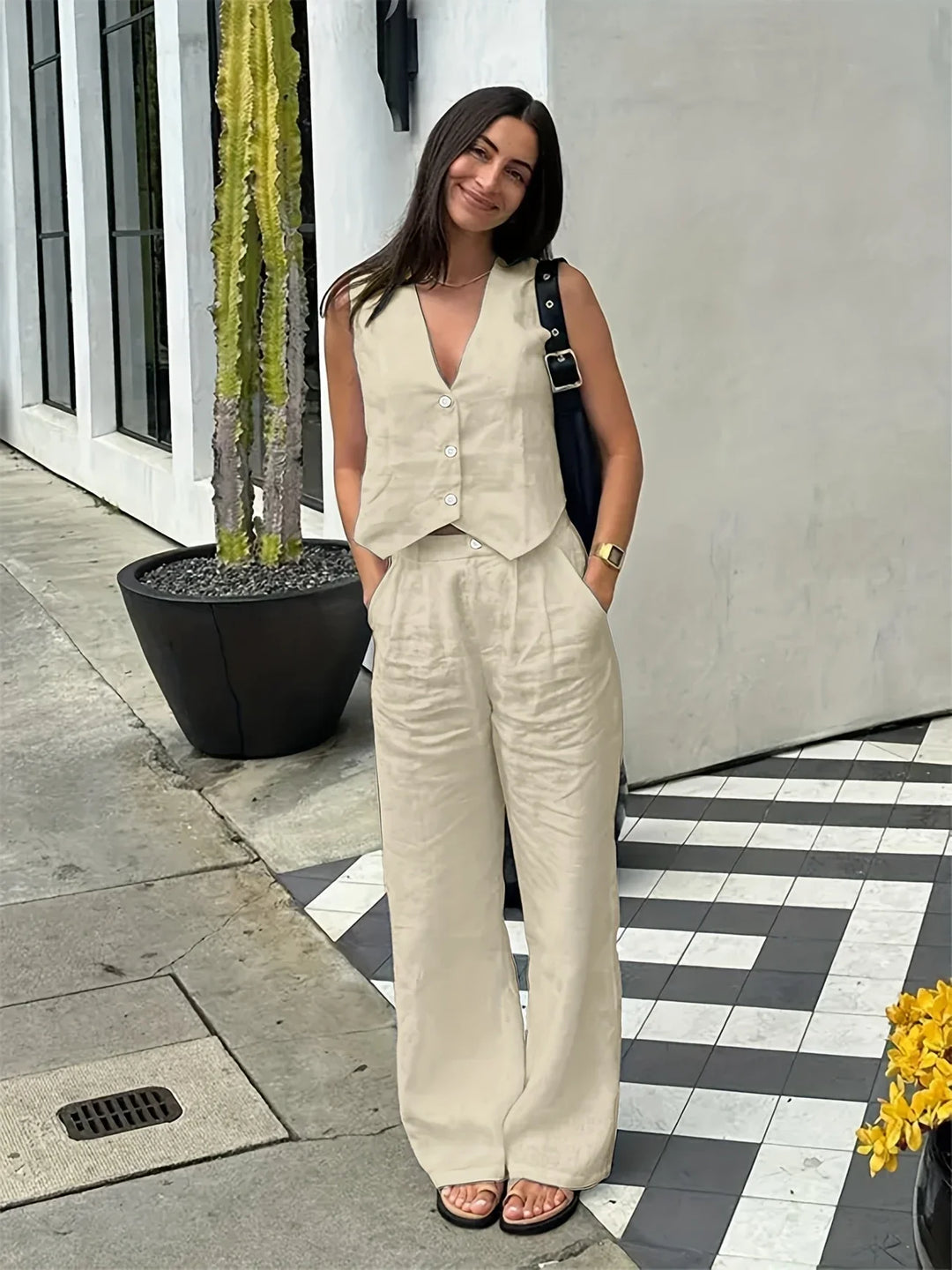 Jorja - Elegante Completo a Due Pezzi Senza Maniche