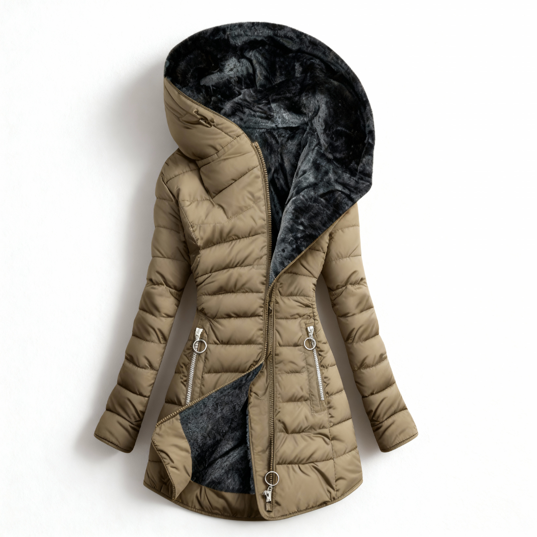 Ruchmira - Cappotto Impermeabile Imbottito Con Cappuccio e Fodera In Pile