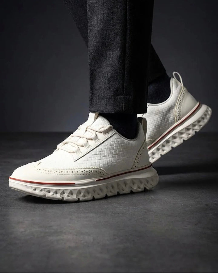 Kremer - Scarpa da Ginnastica Stringate in Pelle Intrecciata