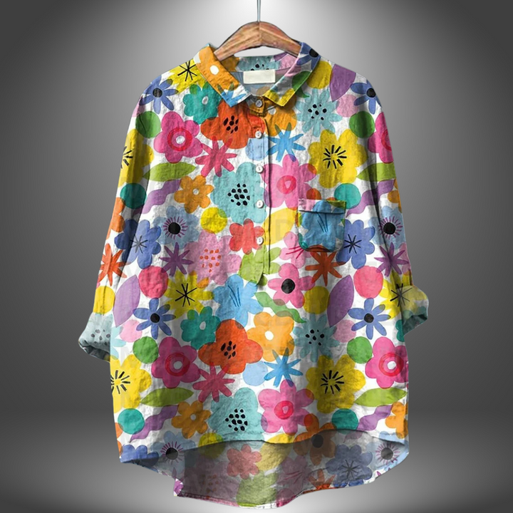 Luiza - Camicia Floreale Realizzata a Mano